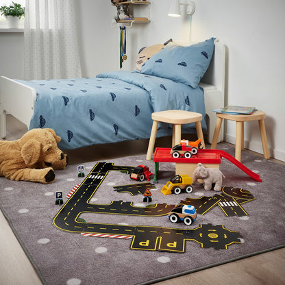 (23 Piece) IKEA RAVUNGE  Kids Car Track Set with Road Pieces & Traffic Signs