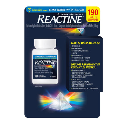 REACTINE Extra Strength - 190 Tablets