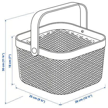 IKEA RISATORP Wire basket, dark gray, 25x26x18 cm (9 ¾x10 ¼x7 ")