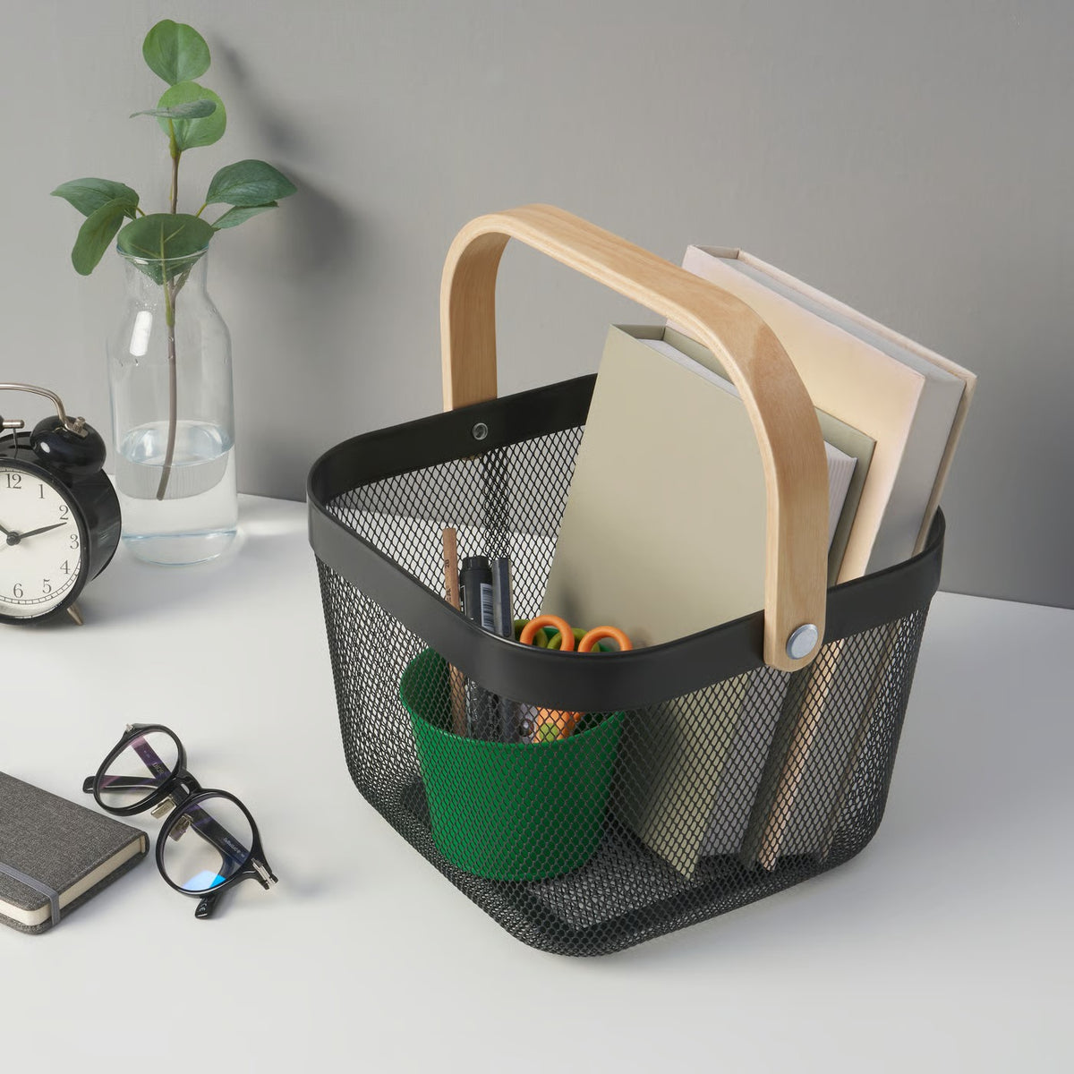 IKEA RISATORP Wire basket, dark gray, 25x26x18 cm (9 ¾x10 ¼x7 ")