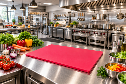 Extra Large Red Cutting Board 18 x 24 Inch, Heavy Duty Thick Kitchen Chopping Board, 0.5 Inch Thick, Large Rectangular Food Prep Board for Cutting Vegetables, Fruits & Meat, Professional Kitchen, Restaurant & Home Cooking