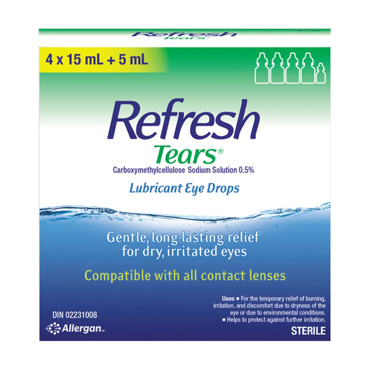 Refresh Tears Ophthalmic Solution, 4 x 15 mL + 5 mL