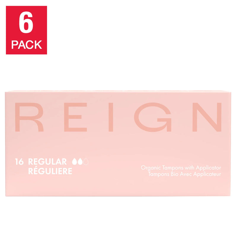 Tampons applicateurs biologiques Reign Wellness, paquet de 6