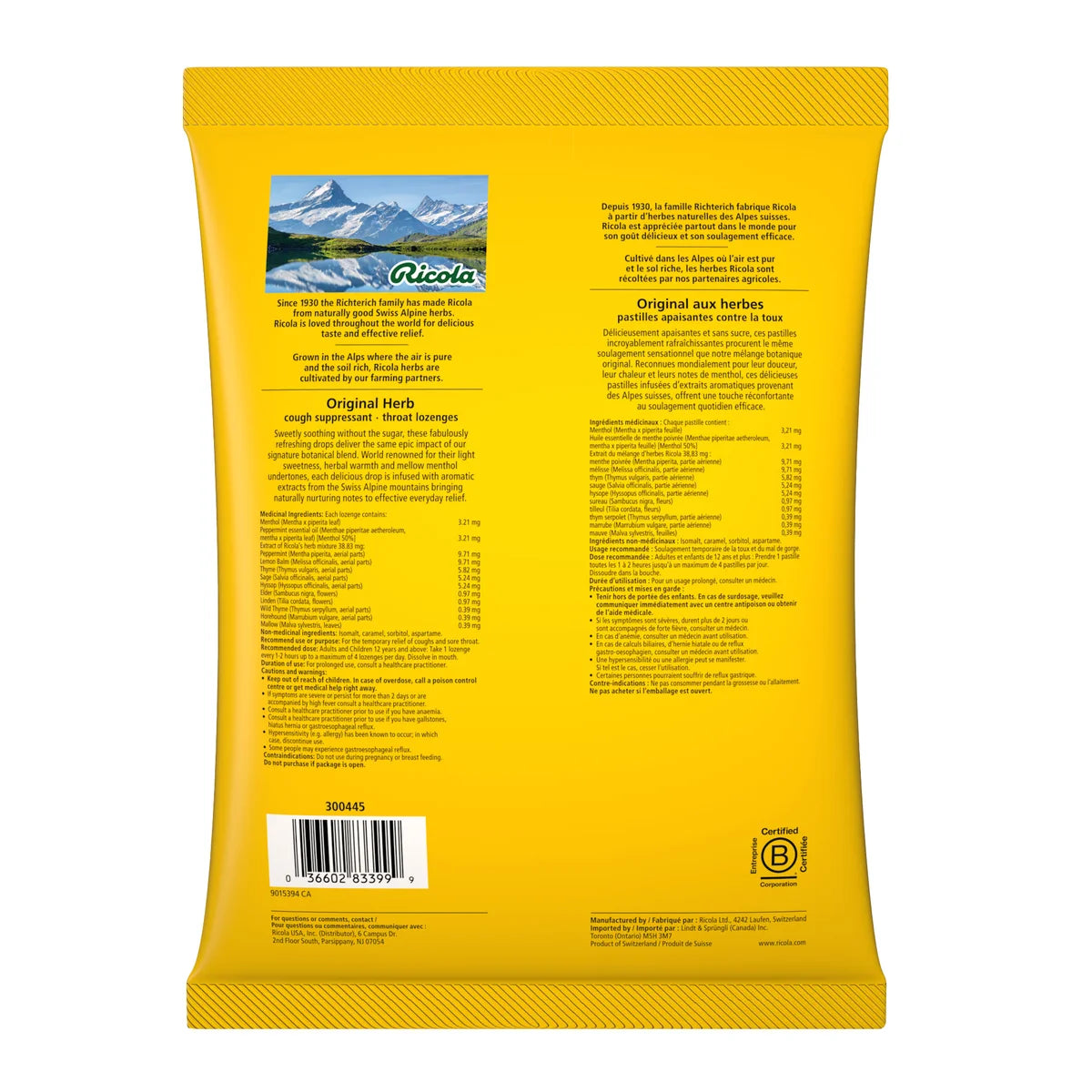 Ricola Orginal Herb 2 x 105 Lozenges