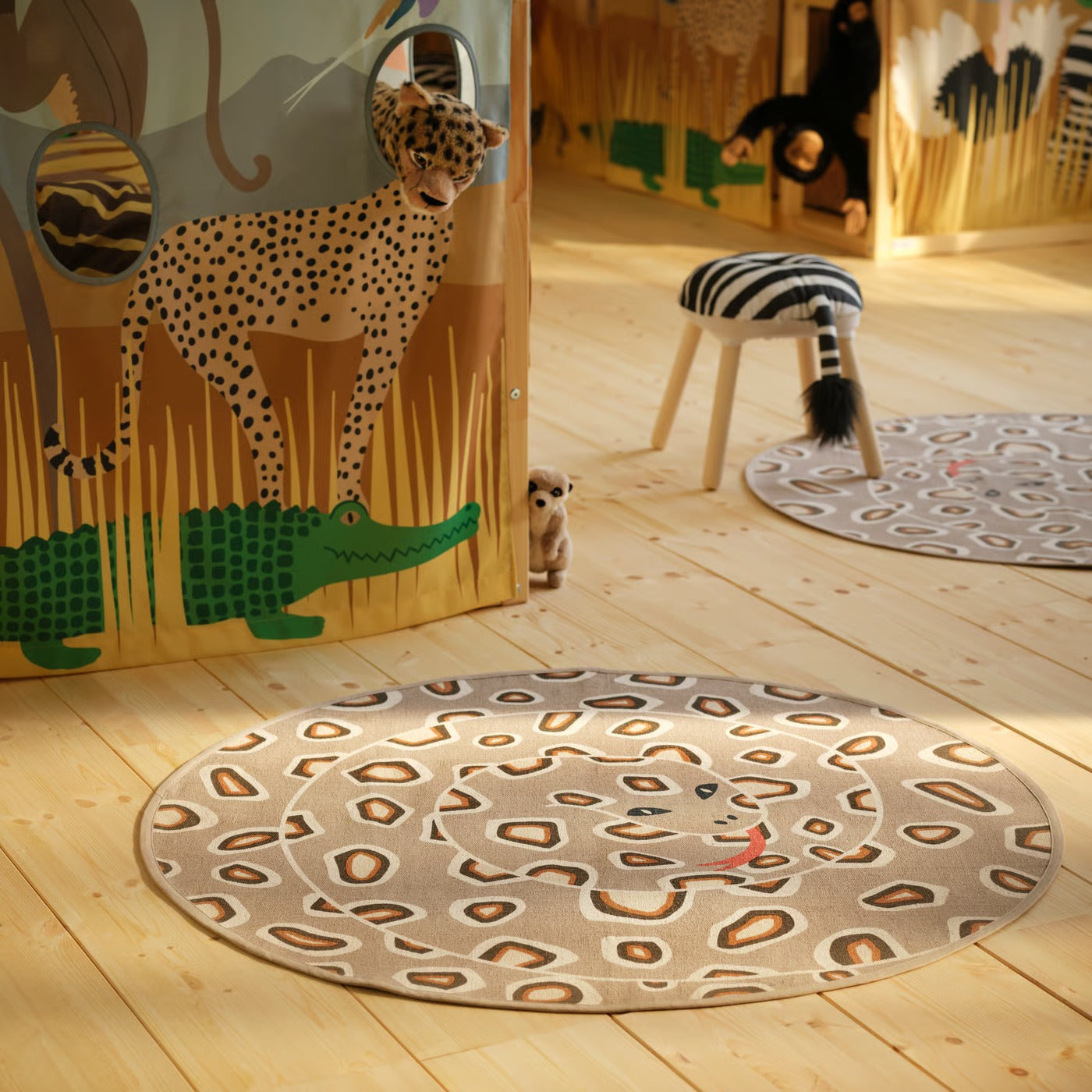 IKEA SANDLÖPARE Rug, flatwoven, light brown/snake pattern, 100 cm (3 ' 3 ")