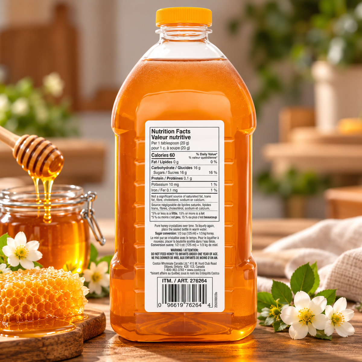 Kirkland Signature 100% Pure Liquid Honey, 3 kg