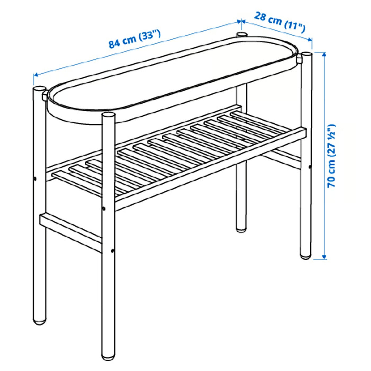 IKEA SATSUMAS Plant stand, bamboo/white, 70 cm (27 ½ ")
