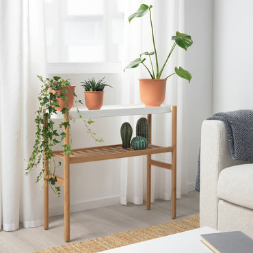 IKEA SATSUMAS Plant stand, bamboo/white, 70 cm (27 ½ ")