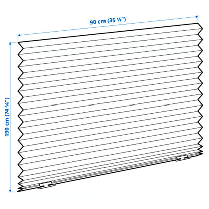 (2 PACK) IKEA SCHOTTIS Pleated blind, white, 90x190 cm (35 ½x74 ¾ ")