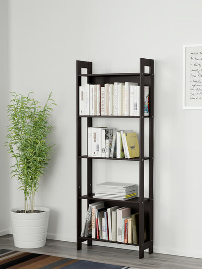 IKEA LAIVA Modern 5-Tier Open Bookcase, 62 × 24 × 165 cm - Black-Brown