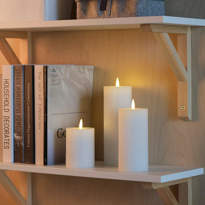 IKEA SILVERMÅS LED pillar candle, set of 3, battery operated white