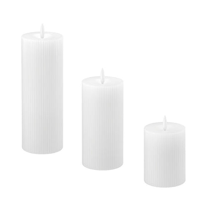 IKEA SILVERMÅS LED pillar candle, set of 3, battery operated white