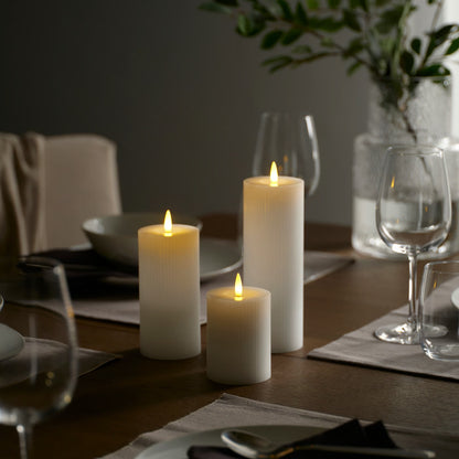 IKEA SILVERMÅS LED pillar candle, set of 3, battery operated white