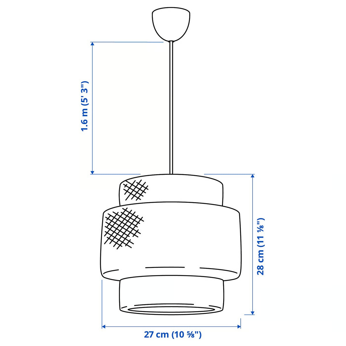 IKEA SINNERLIG Pendant lamp, bamboo/handmade, 27 cm (11 ")