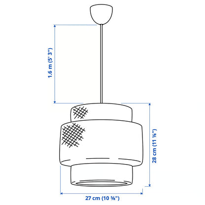 IKEA SINNERLIG Pendant lamp, bamboo/handmade, 27 cm (11 ")