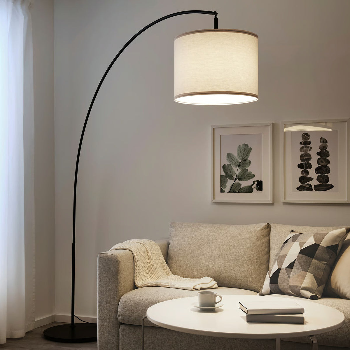 IKEA SKAFTET Floor lamp base, arched, black