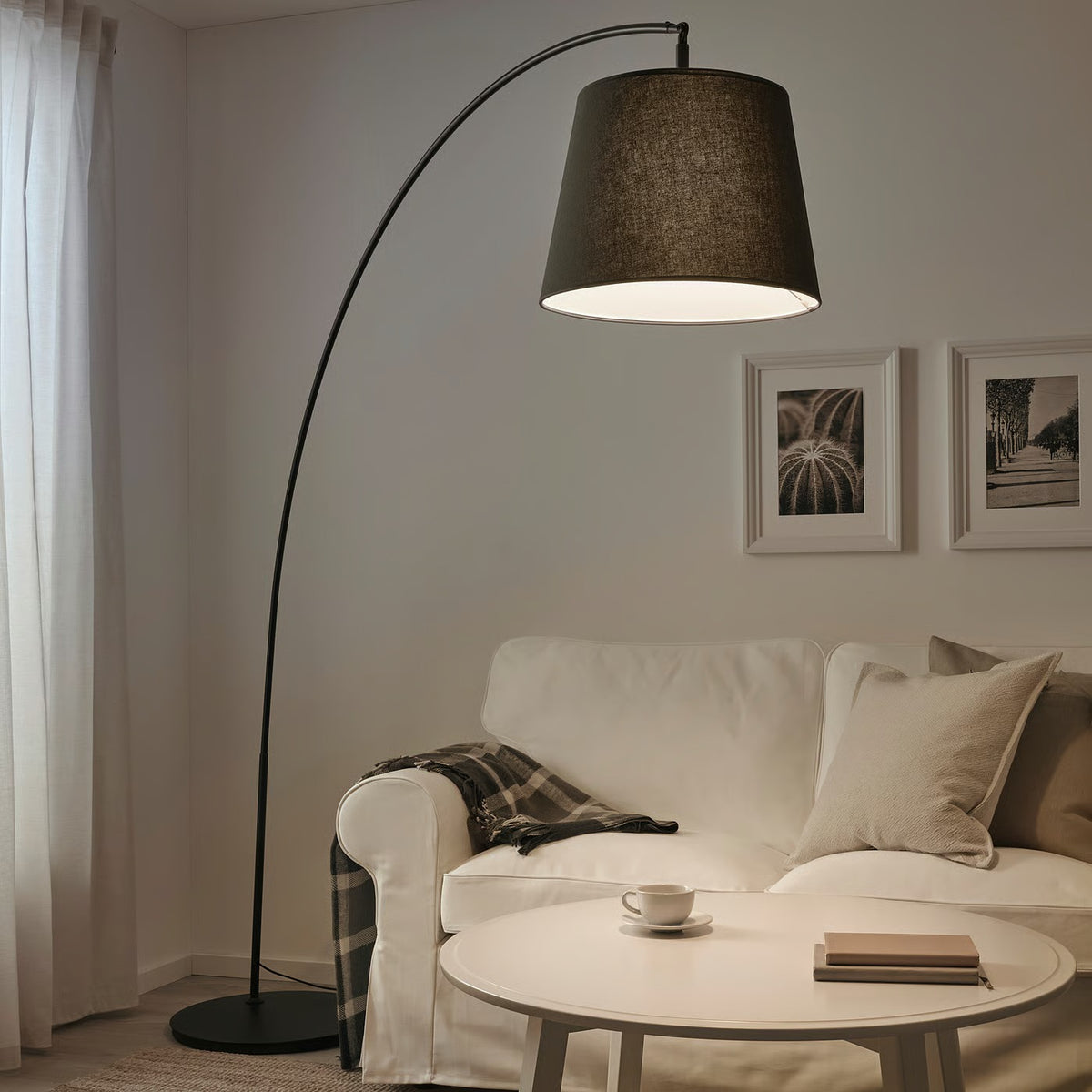 IKEA SKAFTET Floor lamp base, arched, black