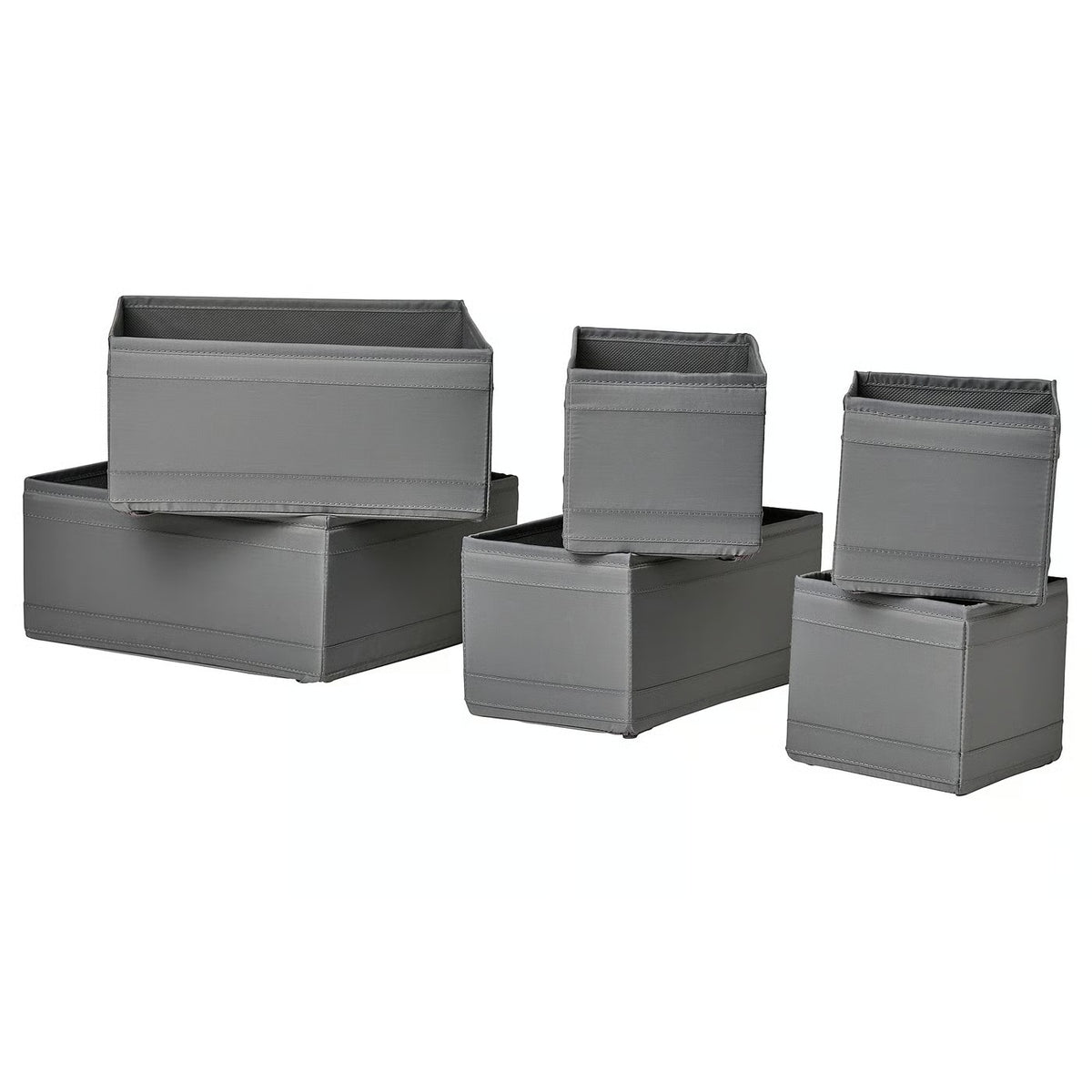 IKEA SKUBB Box, set of 6, dark gray