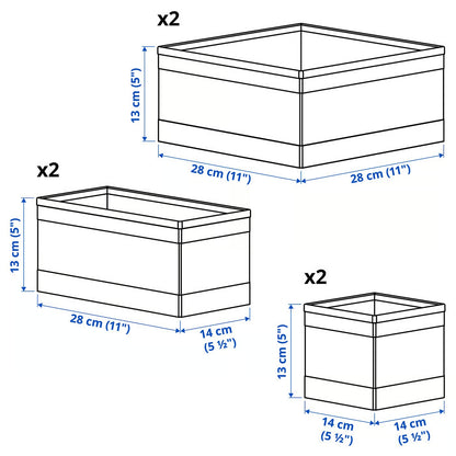 IKEA SKUBB Box, set of 6, dark gray
