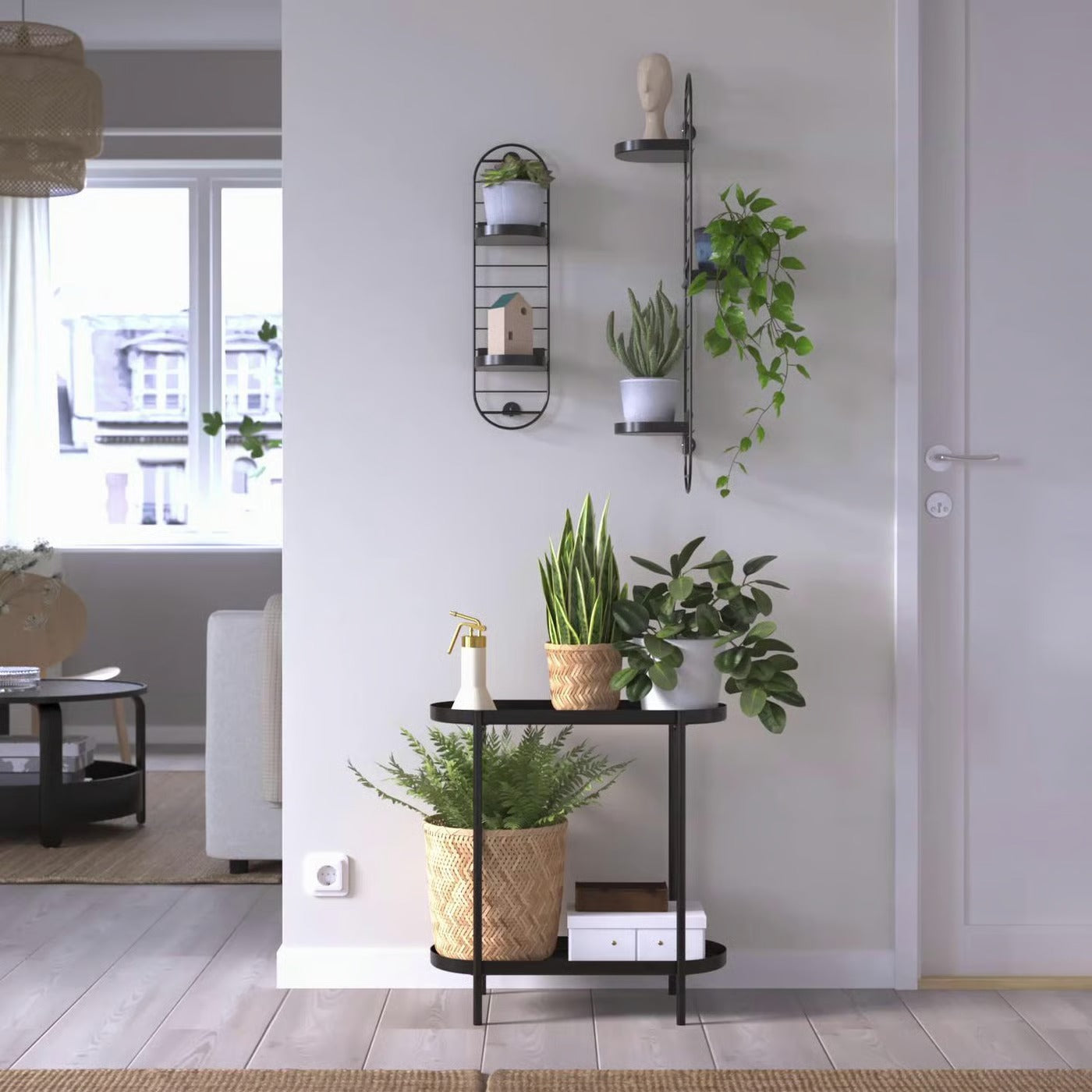 IKEA SKUGGRÖNA Wall mounted plant stand, black, 78 cm (30 ¾ ")
