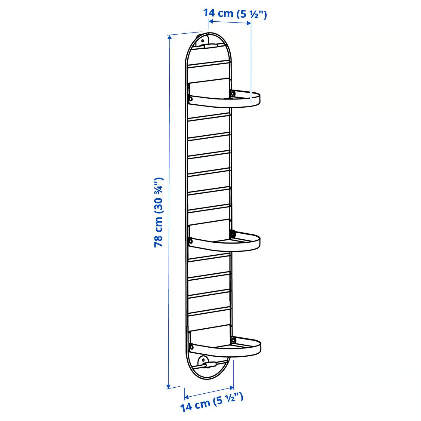IKEA SKUGGRÖNA Wall mounted plant stand, black, 78 cm (30 ¾ ")