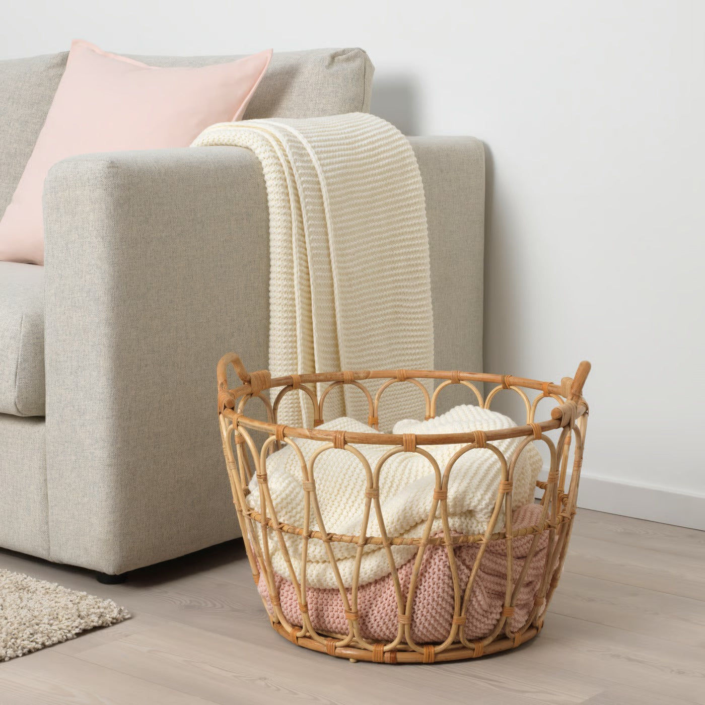 IKEA SNIDAD Basket, rattan, 54x39 cm (21 ¼x15 ¼ ")