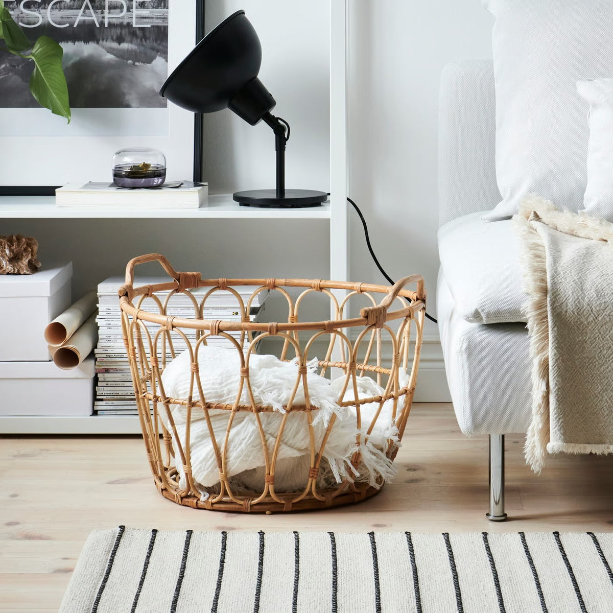 IKEA SNIDAD Basket, rattan, 54x39 cm (21 ¼x15 ¼ ")