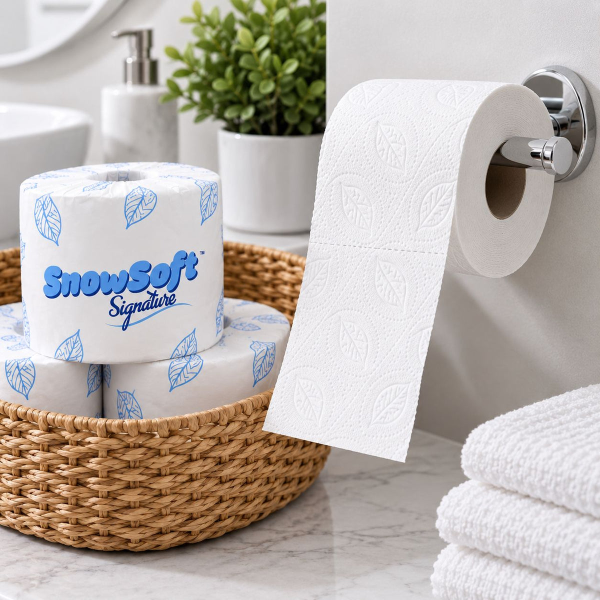 Snowsoft Bathroom Tissue, 2-Ply, 500 Sheets per Roll, 48 Rolls