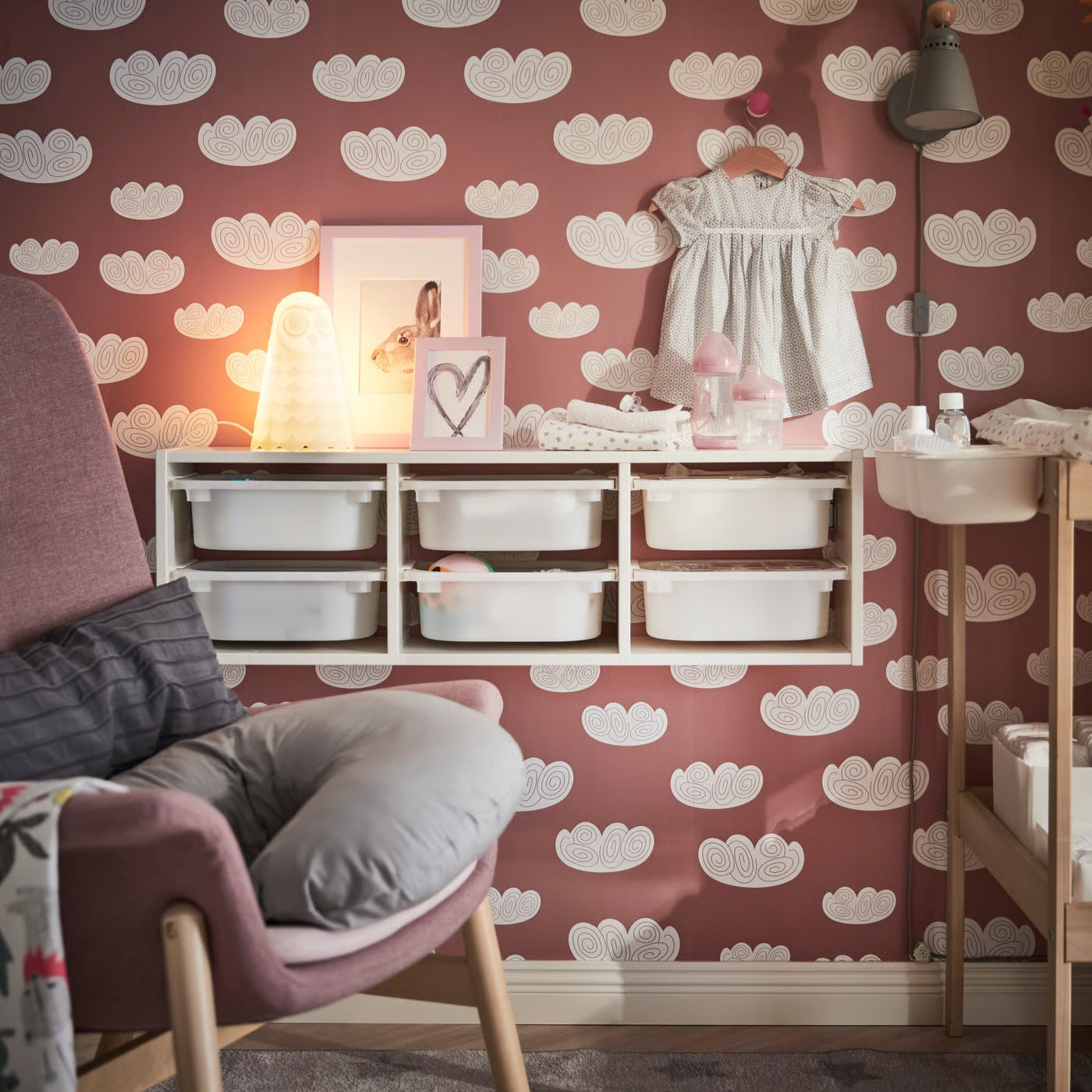 IKEA SOLBO Table lamp, white/owl, 23 cm (9 ")