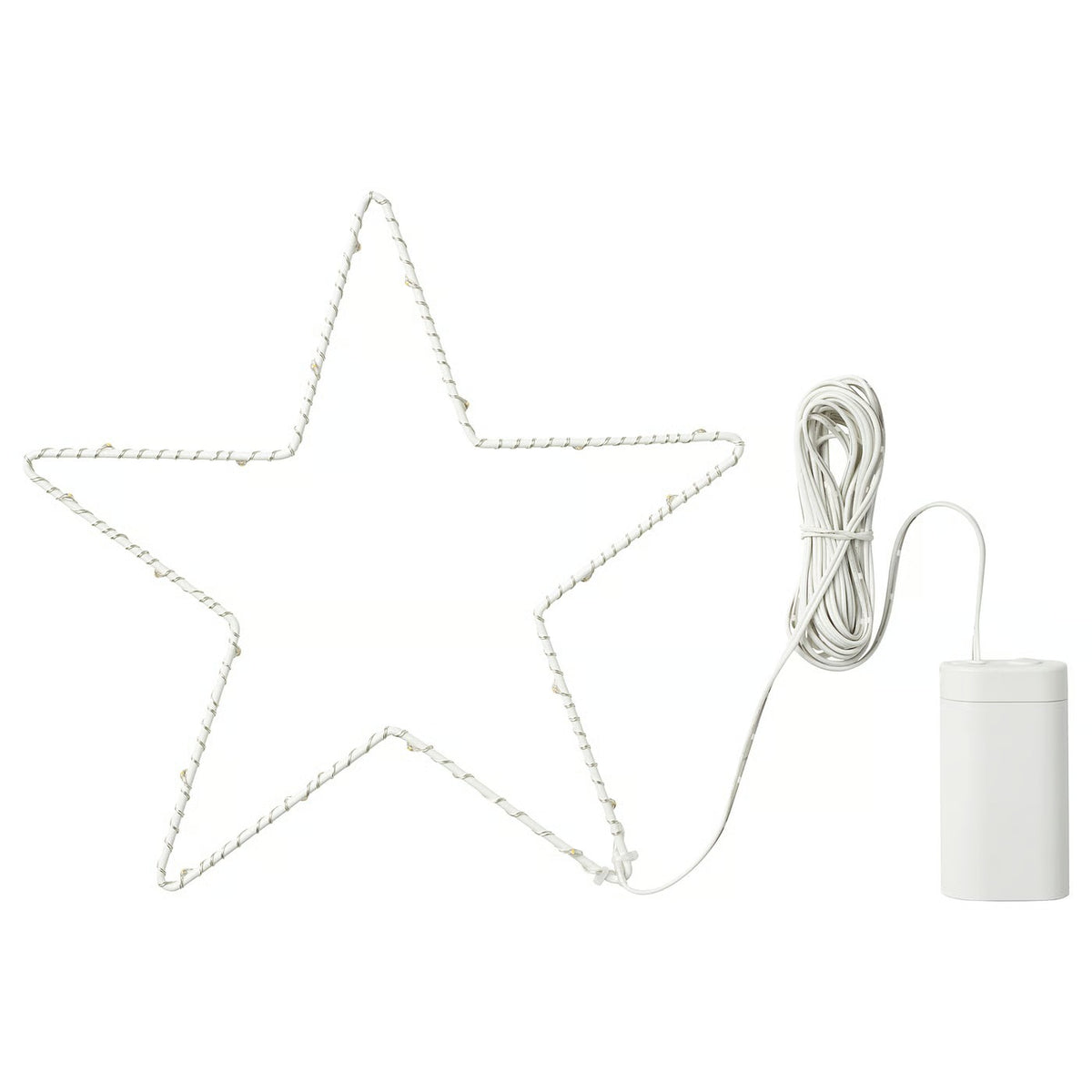 IKEA STRÅLA LED Star-Shaped Decorative Hanging Light, Battery Operated, Warm White, Silver, 27 cm
