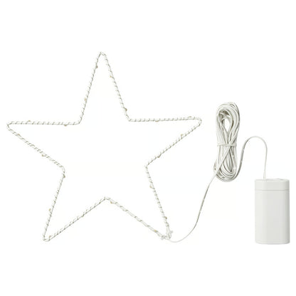 IKEA STRÅLA LED Star-Shaped Decorative Hanging Light, Battery Operated, Warm White, Silver, 27 cm
