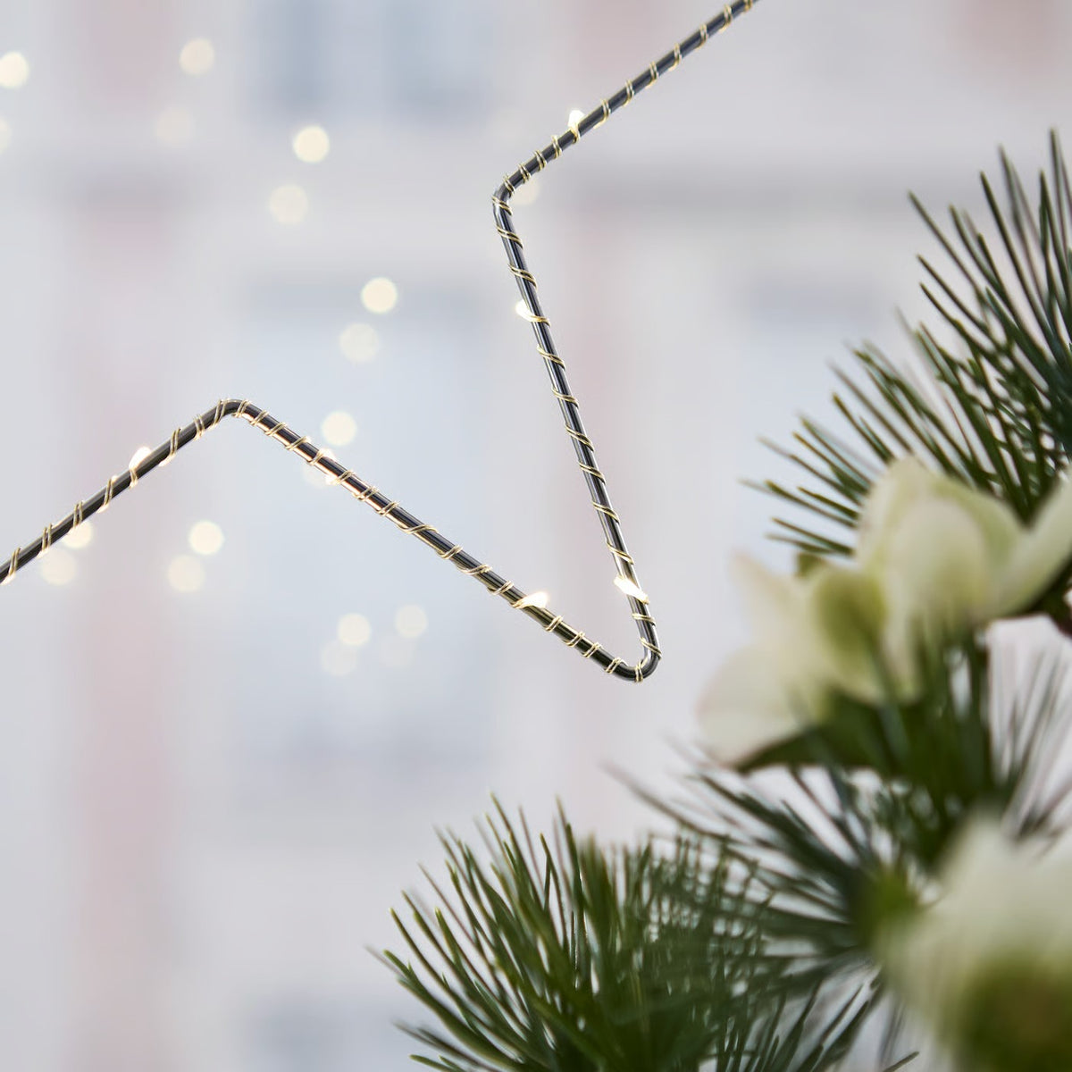 IKEA STRÅLA LED Star-Shaped Decorative Hanging Light, Battery Operated, Warm White, Silver, 27 cm