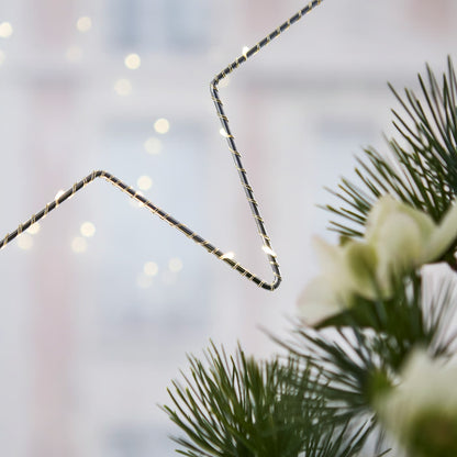 IKEA STRÅLA LED Star-Shaped Decorative Hanging Light, Battery Operated, Warm White, Silver, 27 cm