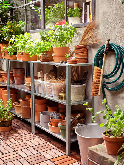 IKEA 3-Tier Steel Shelf Unit, Indoor & Outdoor Storage Rack, 60 × 27 × 74 cm,