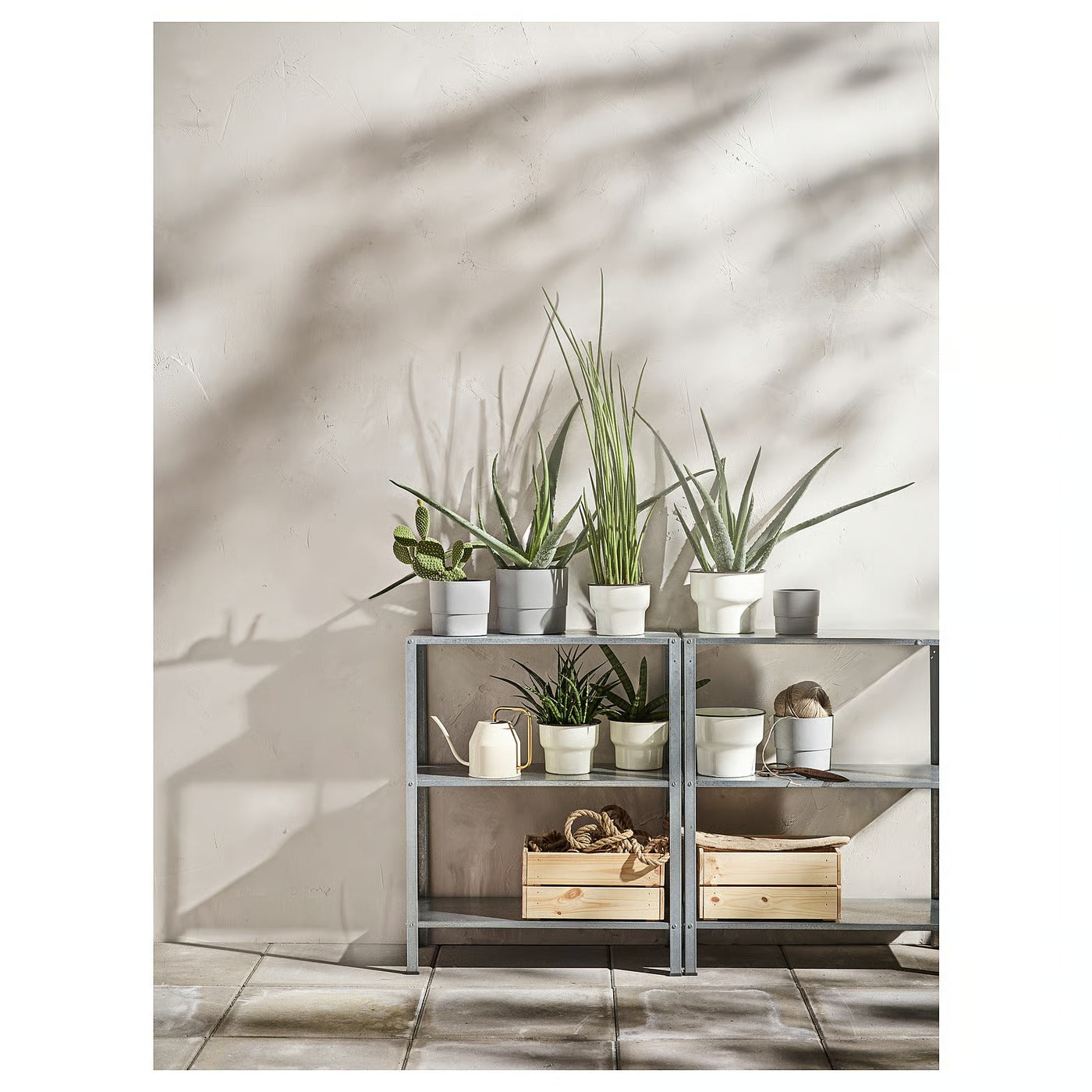 IKEA 3-Tier Steel Shelf Unit, Indoor & Outdoor Storage Rack, 60 × 27 × 74 cm,