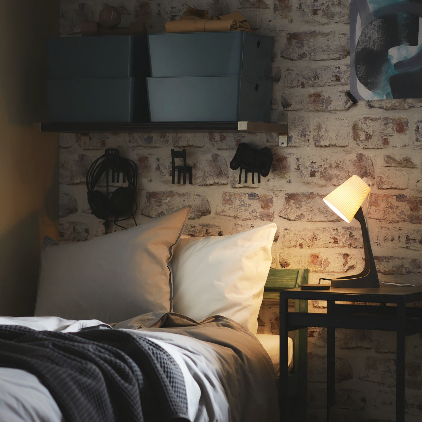 IKEA SVALLET Work lamp, Dark Gray - White