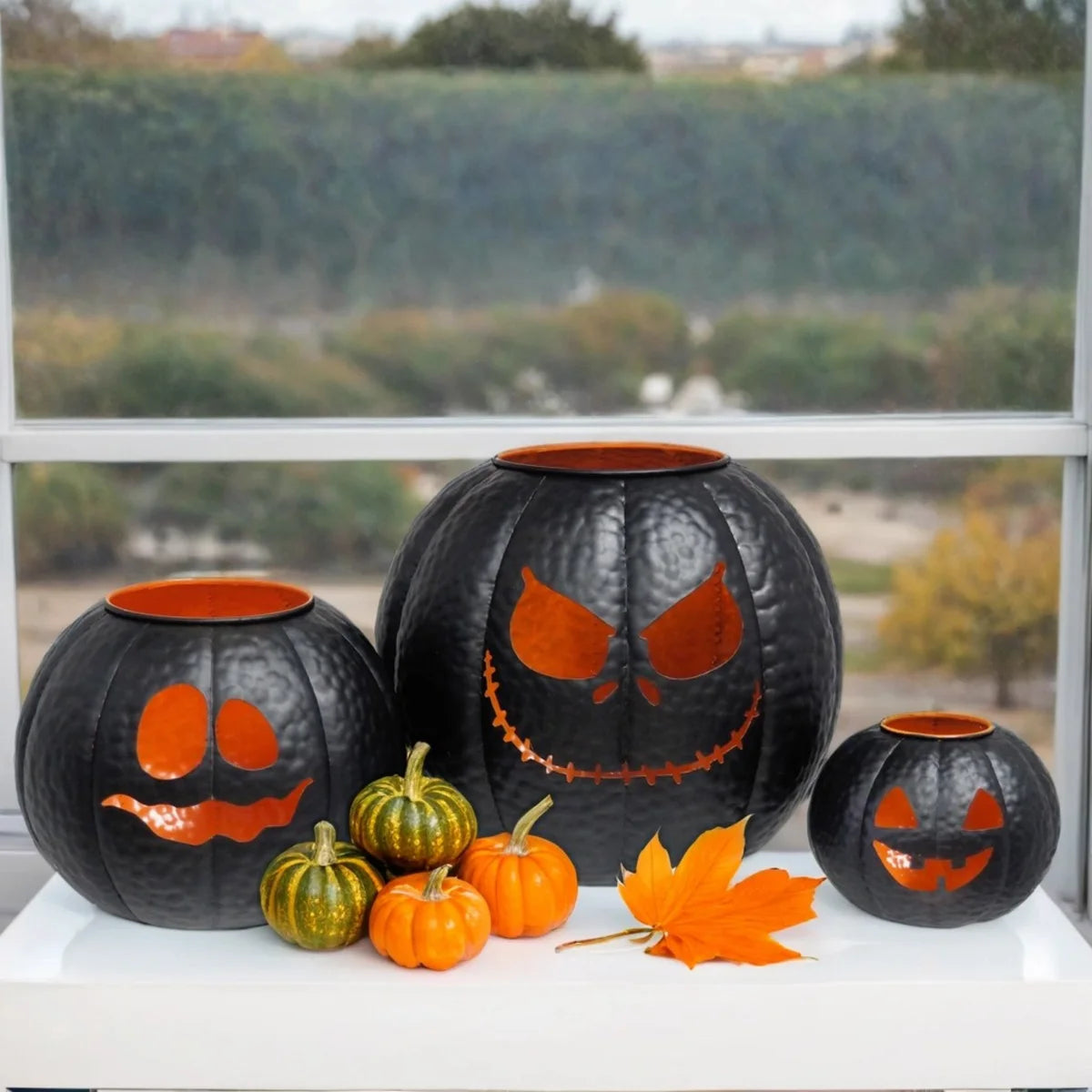 Set of 3 Halloween Pumpkin Lanterns