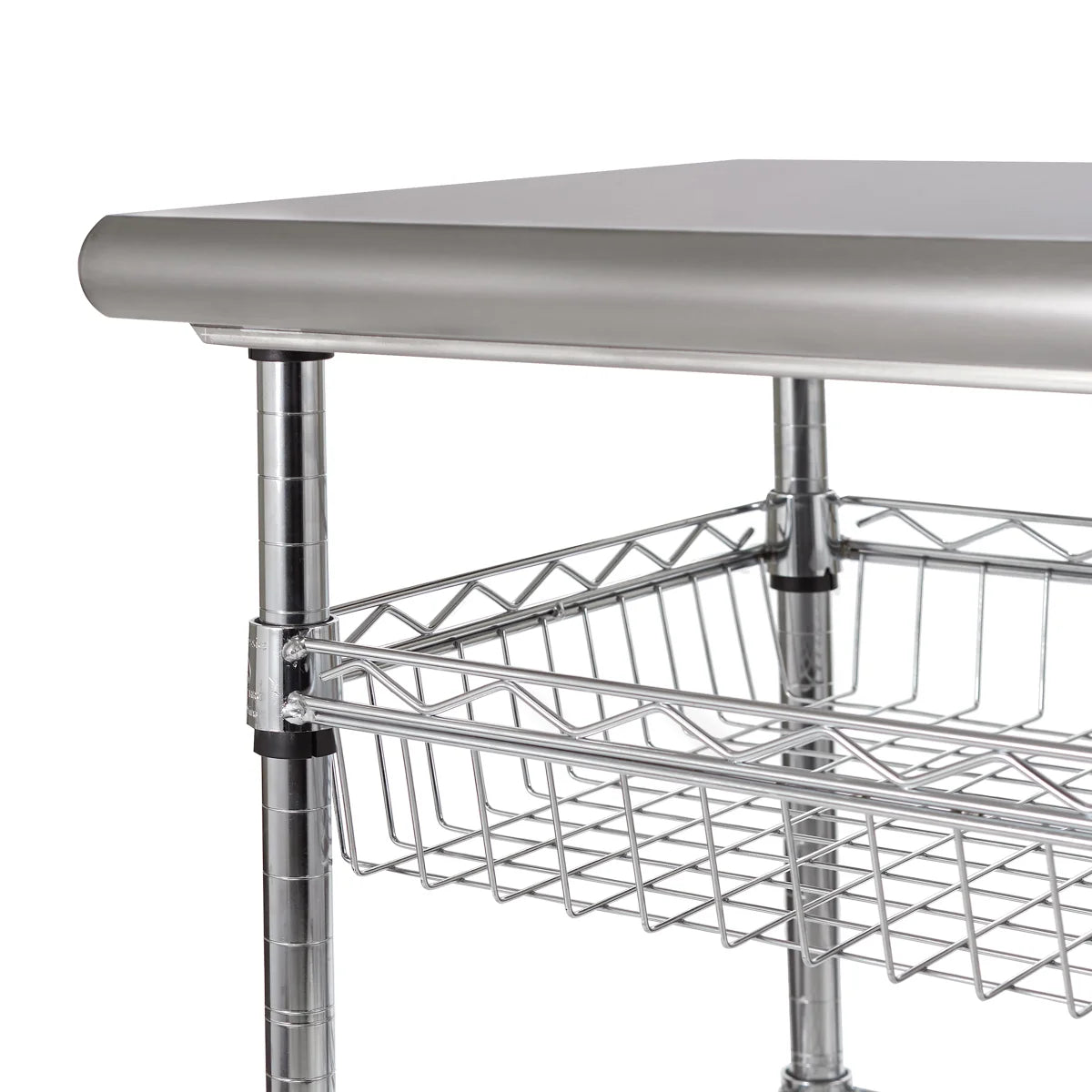 Seville Classics Stainless-Steel Kitchen Cart