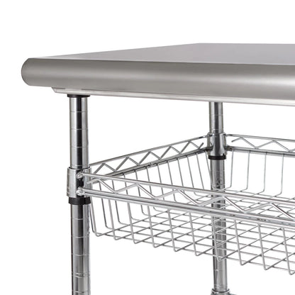 Seville Classics Stainless-Steel Kitchen Cart