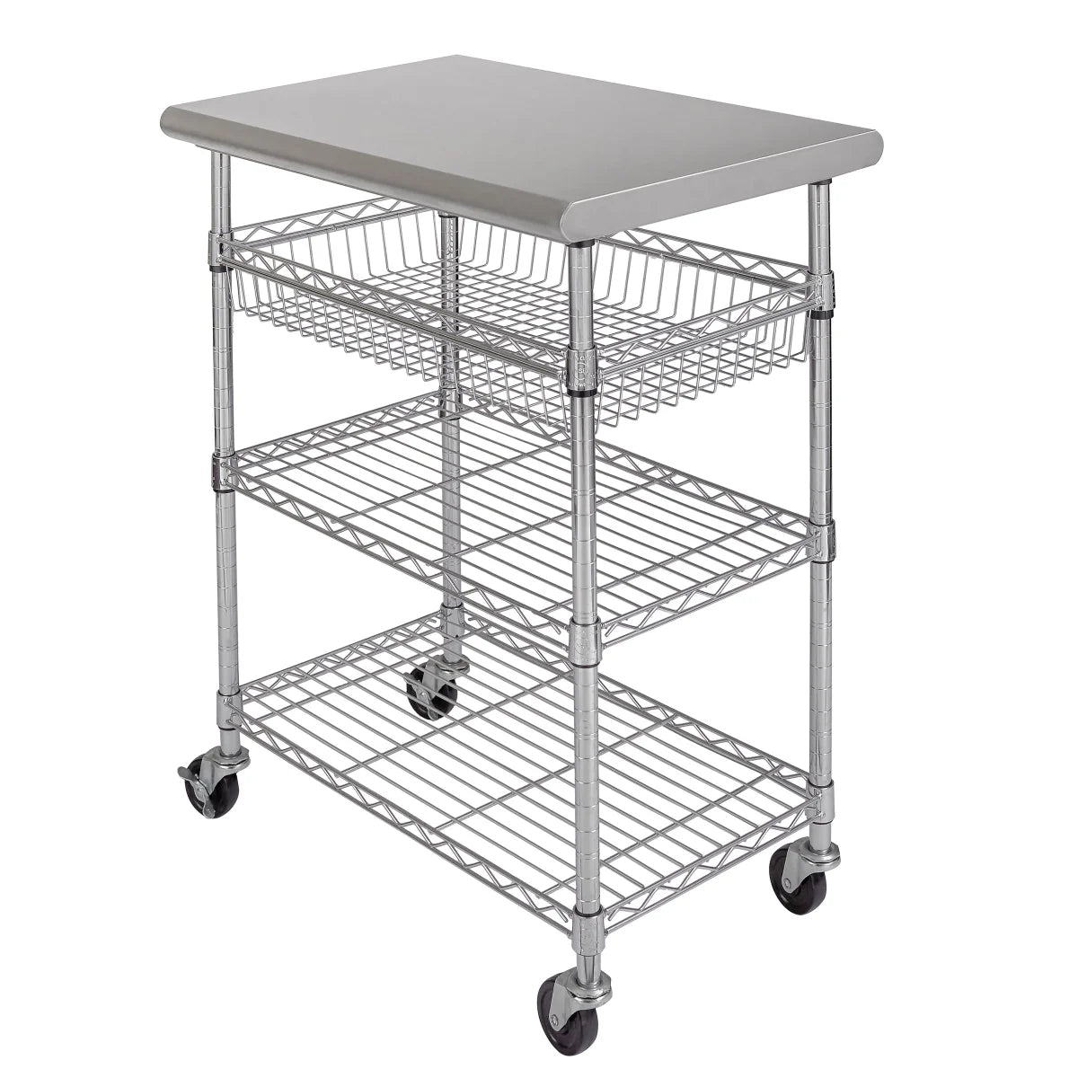 Seville Classics Stainless-Steel Kitchen Cart