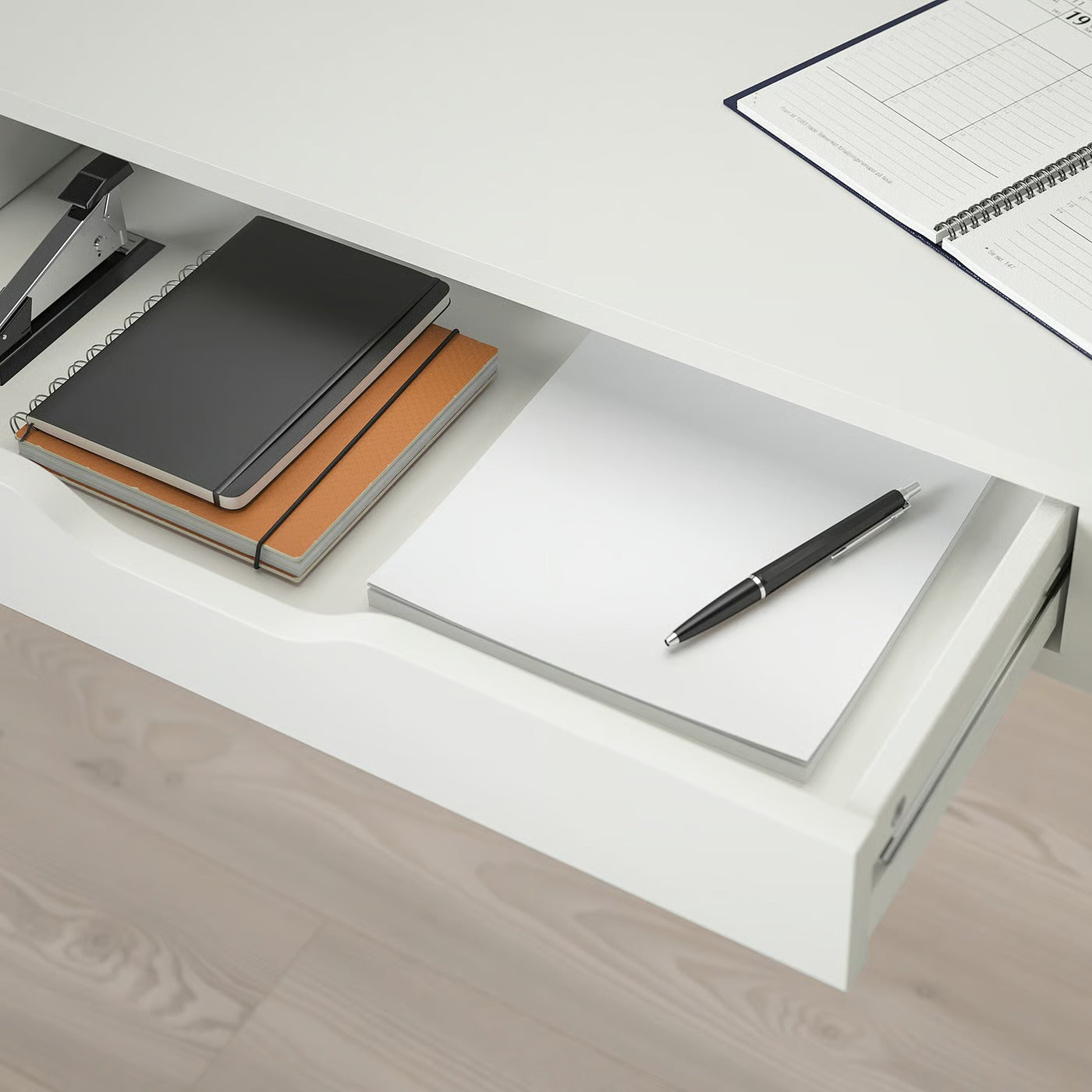 IKEA EKBY ALEX Shelf with drawers, white, 119x29 cm (46 7/8x11 3/8 ")