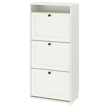 IKEA BRUSALI Shoe cabinet with 3 compartments, white, 61x30x130 cm (24x11 3/4x51 1/8 ")