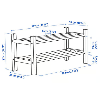 IKEA TJUSIG Shoe rack, white, 79x32x37 cm (31 1/8x12 5/8x14 5/8 ")