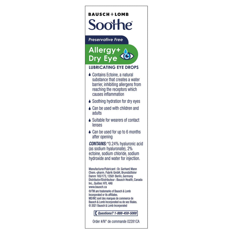 Soothe Allergy + Dry Eye Drops 2 x 10 ml