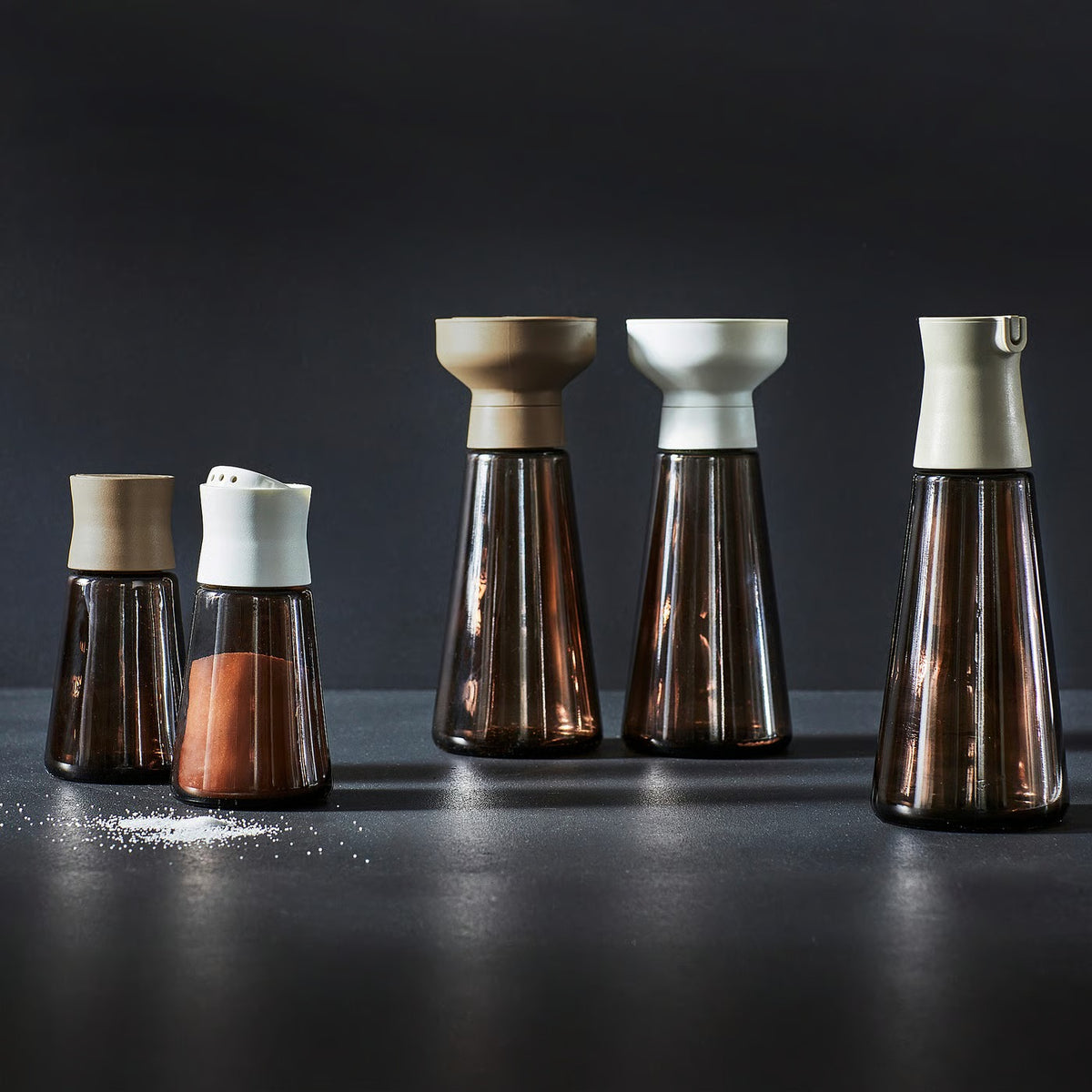 IKEA HALVTOM Spice mill, glass/brown, 19 cm (7 ½ ")