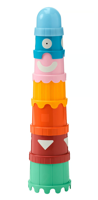 (7 Piece) IKEA Multicolor Stacking & Nesting Cups – Baby & Toddler Learning Toy