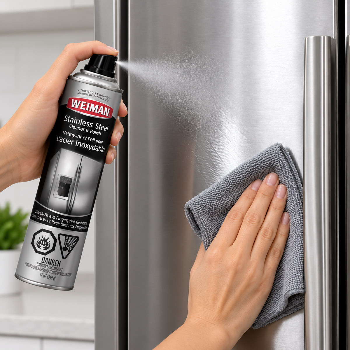 (2 Pack) Weiman Stainless Steel Cleaner & Polish Spray – Ready-to-Use, Streak-Free Shine