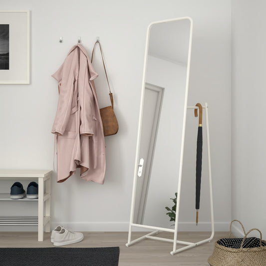 IKEA KNAPPER Standing mirror, white, 48x160 cm (18 7/8x63 ")