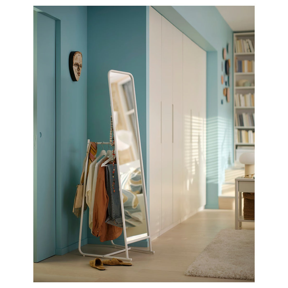IKEA KNAPPER Standing mirror, white, 48x160 cm (18 7/8x63 ")