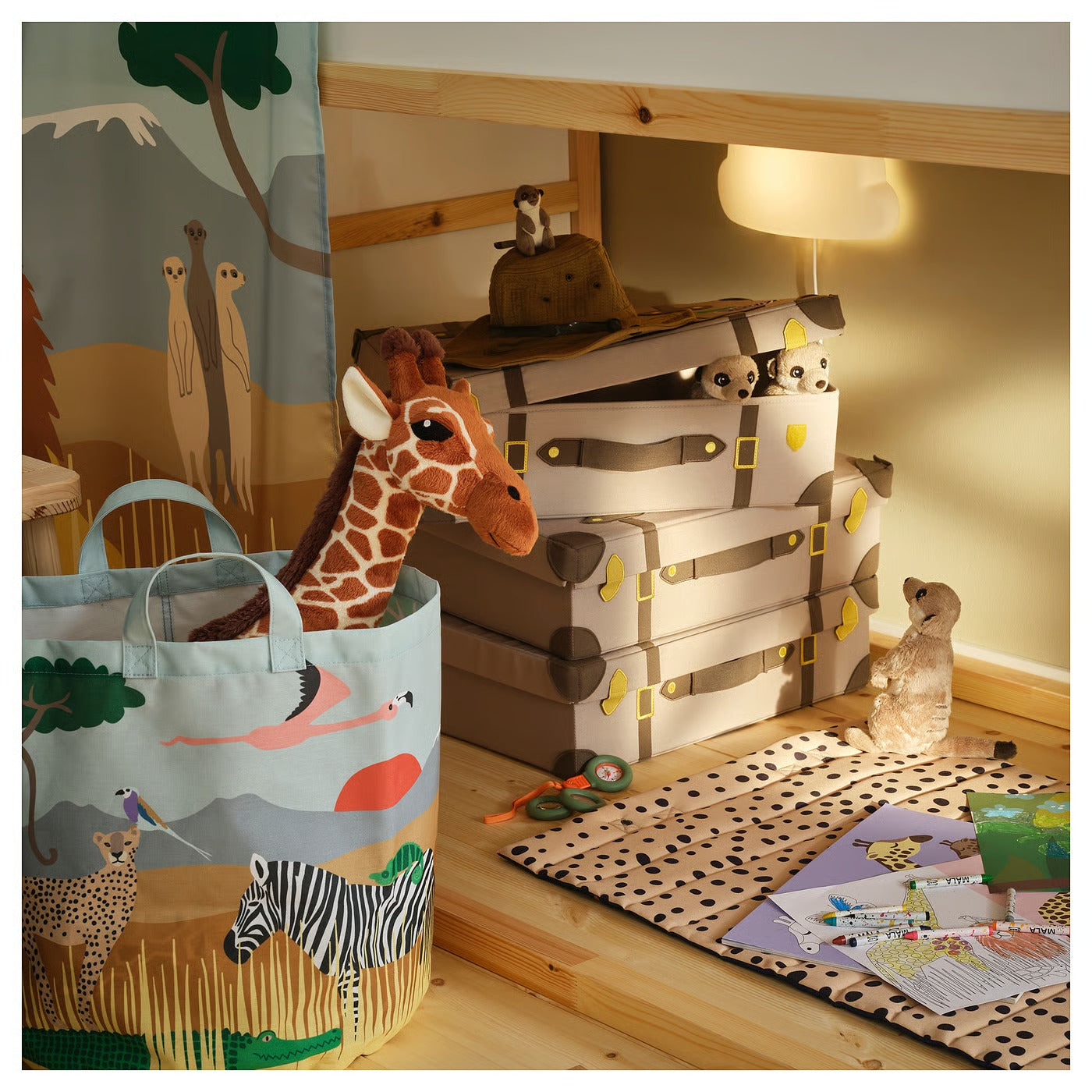 IKEA SANDLÖPARE Storage bag, multicolor/savannah